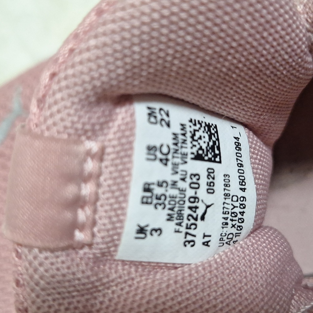 GIRLS PUMA BABY PINK WHITE SOFT FOAM SNEAKERS SIZE 4C - Picture 6 of 6
